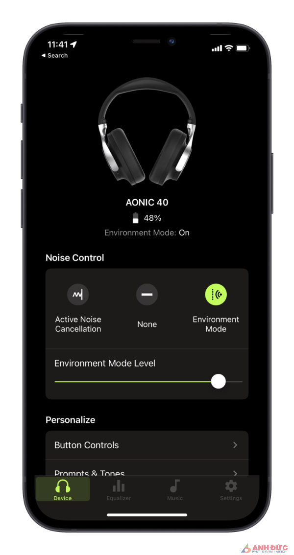 Người dùng có thể tinh chỉnh chất lượng âm thanh qua ứng dụng trên smartphone